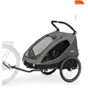 Image de hauck Remorque Velo et Poussette 2 Enfants 2-en-1 Dryk Duo (6 Mois à 120 cm / 22 kg), inclus Barre d'Attelage, Attache Vélo, Roue Avant, Fanion et Feu Arrière   Pliable, Coffre XL   Gris en occasion ou reconditionné
