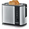 Image de SEVERIN Grille-pain automatique 800 W, Toaster compact 2 fentes jusqu'à 2 tranches, Grille-pain électrique avec réglage du degré de brunissage & fonction décongélation, inox/noir, AT 2589 en occasion ou reconditionné