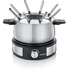 Image de Severin Fondue Crêpière 2 en 1, Inclus 8 fourchettes à fondue, spatule à crêpe et répartiteur de pâte, Inox/Noir, FO 2471 en occasion ou reconditionné