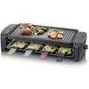 Image de RG9646 Appareil à raclette 8 personnes 1 400 W - Plaque de cuisson rainurée et lisse 41,5 x 21 cm antiadhésive - Noir et inox
