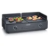 Image de SEVERIN Plancha réglable jusqu'à 240°C, 2 200 W, Plaque de cuisson au revêtement céramique pour viandes, poissons & légumes, Gril électrique avec bac récupérateur de graisse amovible, Noir, PG 8569 en occasion ou reconditionné