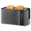 Image de SEVERIN Grille-Pain 2 fentes longues, grille pain compact jusqu'à 4 tranches, Toaster électrique avec réglage du dorage & fonction décongélation avec tiroir ramasse miettes, Noir/Inox foncé, AT 9341 en occasion ou reconditionné