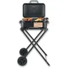 Image de SEVERIN - Barbecue électrique avec support, couvercle et thermomètre intégré - Revêtement céramique sans PFAS - Temps chauffe 10mn et max. 230°C - Surface de cuisson 45x30cm - Noir mat, PG 8598 en occasion ou reconditionné