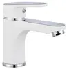 Image de SCHÜTTE Mitigeur de Lavabo Blanc et Chrome Robinet d'Evier Vasque Lave-Mains