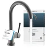 Image de SCHÜTTE 79162 Robinet d'évier CORNWALL avec fonction d'économie d'énergie et pivotant à 360° pour évier à double évier Graphite mat en occasion ou reconditionné