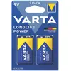 Image de 2 piles alcalines Varta Longlife Power 9V
