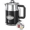 Image de Russell Hobbs Bouilloire Electrique (Design Vintage Premium) Retro Noire (1,7L, 2400W, Ebullition Rapide, Jauge Température Rétro,Marqueurs 1-2-3 tasses,Ecoulement,Couvercle Amovible) 21671-70 en occasion ou reconditionné