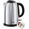 Image de Russell Hobbs Bouilloire Electrique [Elegance] Victory (1,7L, 2400W, Design Acier Brillant, Ebullition Rapide, Niveau d'eau Visible, Marqueurs 1/2/3 tasses, Filtre Anticalcaire amovible) 23930-70 en occasion ou reconditionné
