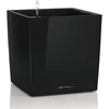 Image de Pot de fleur Cube Premium 50 - kit complet, noir brillant