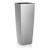 Image de Pot de fleur Cubico Alto Premium 40 - kit complet, argent métallisé