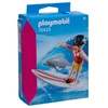 Image de Surfeuse avec un dauphin