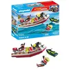 Image de Playmobil 71464 Bateau de Pompier et Scooter des Mers - Action Hereos - avec Deux Personnages, Un Chien, Un Jet Ski, Un Bateau de Pompiers Flottant et des Accessoires - Ville & Métiers - Dès 4 Ans en occasion ou reconditionné