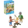 Image de Grand-pere Petite Fille Et Feu De Camp - 71513