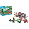 Image de Triceratops Avec Bebe Et Explorateur - 71821