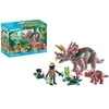 Image de Figurine triceratops +bebe et exploratr Playmobil Multicolore 18,7x9,2x24,8 cm A2501915