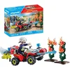 Image de Pompier Avec Quad Et Arbustes Enflammes - 71825