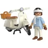 Image de Univers miniature 72283 Vespa 80e anniversaire style classique guidon orientable rétroviseur rond