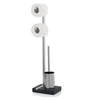 Image de Porte papier + brosse WC design inox brossà Blomus