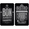 Image de WENKO Protection plaque de cuisson, «Bon Appetit» | Plaque de protection induction, gazinière, vitrocéramique | Verre trempé | Lot de 2 | 30 x 52 cm | Noir en occasion ou reconditionné