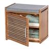 Image de - Banc armoire de salle de bain en bambou Bahari - L. 50 x H. 45 cm - Gris - Bahari