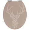 Image de WENKO Abattant Premium Stag - Abattant WC avec système d'abaissement automatique, MDF, 37.5 x 44 cm, Multicolore en occasion ou reconditionné