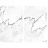 Image de - 2 Couvre-plaques universel design Marbre - 30 x 52 cm - Blanc et noir - Marbre