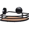 Image de - Support mural angulaire Static-Loc collection Alba pour salle de bain - Noir et bois - Alba