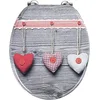 Image de WENKO Abattant WC Bavarian Hearts - fixation réglable en acier inox, MDF, 35.5 x 42.5 cm, Multicolore en occasion ou reconditionné