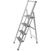 Image de WENKO Escabeau 4 marches, escabeau Pliable Aluminium Design, 44 x 153 x 5.5 cm, Couleur Argent en occasion ou reconditionné