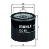 Image de Filtre À Huile Oc 90 Of Mahle Mahle Oc90of Chevrolet;Daewoo;Lada;Opel;Pontiac;Rover;Saab;Vauxhall