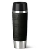 Image de Emsa 515615 travel mug grande, mug isotherme fermeture par pression quick press, 100% hermétique, silicone, 500ml, noir