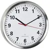 Image de Dostmann 60.3529.02 radiopiloté(e) Horloge murale 22 cm x 4.5 cm aluminium mécanisme dhorloge silencieux, fonction déconomie dénergie