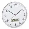 Image de Horloge murale analogique silencieuse, avec thermomètre numérique et hygromètre, blanc, 60.3048.02
