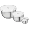 Image de ZWILLING Fresh & Save BOWLS Set de bols sous vide S/M/L / 6-pcs, Acier inoxydable, Blanc argenté