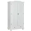 Image de Armoire 2 portes 2 tiroirs pin massif vernis blanc Batiste