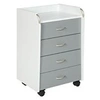 Image de Caisson de Bureau 4 Tiroirs "Taz" 65cm Blanc & Gris
