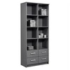 Image de Bibliothèque 4 tiroirs et 8 niches gris graphite Reta 82 cm