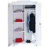 Image de Armoire 2 portes pin massif vernis blanc Batiste