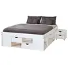 Image de Lit multi-rangement pin massif vernis blanc Jam 140x200 cm