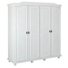 Image de Armoire 4 portes 195,6x59,5x197,8 cm en bois de pin blanc