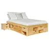 Image de Lit multi-rangement pin massif vernis naturel Klass 140x200 cm