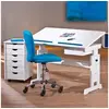 Image de Bureau inclinable bois massif blanc bleu et rose Rubi
