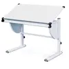 Image de Bureau inclinable mélaminé blanc et pieds métal déco rose et bleu Mollyn