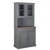 Image de Vaisselier 4 portes 2 tiroirs pin massif gris Luza