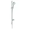 Image de Set de douche 120 3jet EcoSmart 9 l/min avec barre Unica'S puro 90 cm et porte-savon blanc/chromé Raindance Select E