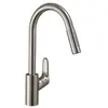Image de Robinet de cuisine avec douchette Focus M41 240 2 jets aspect acier inox