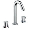 Image de Mélangeur lavabo Logis 150 3 trous avec tirette et vidage synthétique chromé