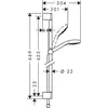 Image de Ensemble de support de douchette avec rail Hansgrohe Croma Select S Vario au design contemporain blanc/chromé