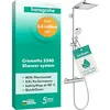 Image de hansgrohe Crometta E - Colonne de douche économie d'eau (EcoSmart) avec mitigeur thermostatique, douche pluie (240 x 240mm), douchette, support, flexible, barre et douche de tête, Chromé, 27281000 en occasion ou reconditionné