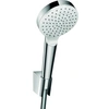 Image de Ensemble support mural et douchette 1jet EcoSmart 9 l/min avec flexible de douche 125 cm blanc/chromé Crometta
